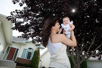 Image showing Mother Holding Up Her Daughter