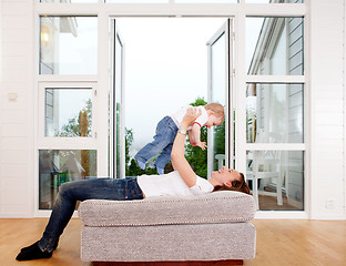 Image showing Happy Mother Playing with Son