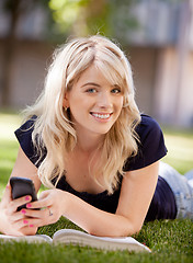 Image showing University Student with Cell Phone