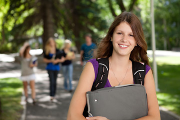 Image showing Casual College Girl