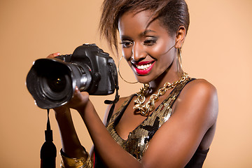 Image showing Model with DSLR Camera