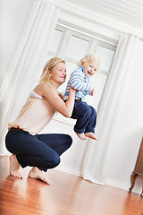 Image showing Mother playing with boy