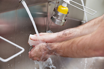 Image showing Doctor washing hands