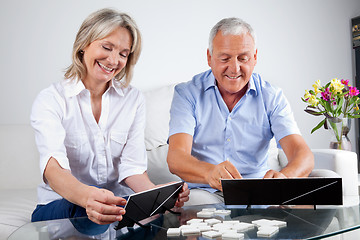 Image showing Couple Playing Rummy