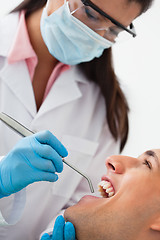 Image showing Male patient at dentist's clinic