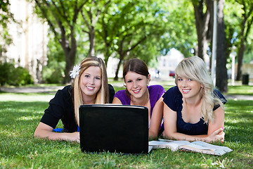 Image showing Students using laptop