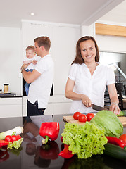 Image showing Family in Kitchen