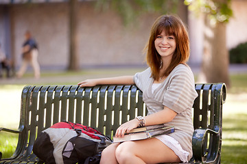 Image showing Friendly College Girl