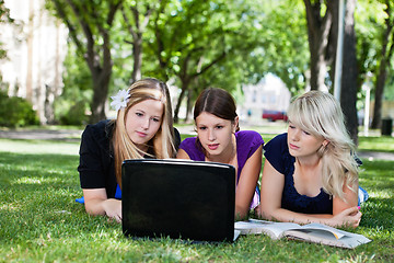 Image showing Group of students with laptop