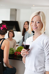 Image showing Woman With Glass at Party