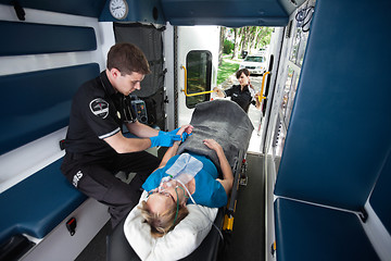 Image showing EMT Professional in Ambulance