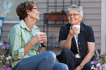 Image showing Women having cup of tea