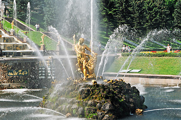 Image showing Peterhof. Fountain Sampson.