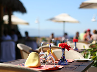 Image showing Cafe at the tropical resort