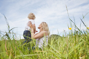 Image showing Mother and son having fun