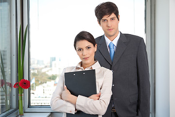 Image showing Female Worker Standing With Her Colleague