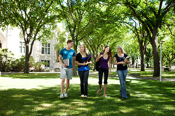 Image showing University Friends on Campus