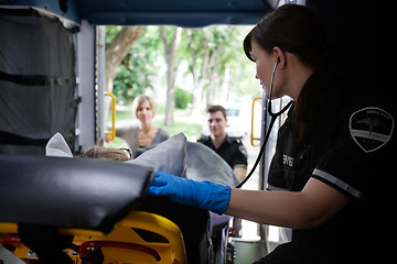 Image showing Ambulance Interior with Patient