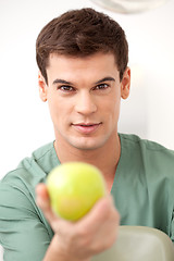 Image showing Dentist with Apple