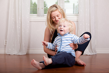 Image showing Young Mother with Boy