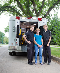 Image showing Ambulance Staff with Patient