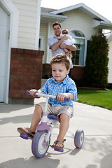 Image showing Toddler Riding Bicycle