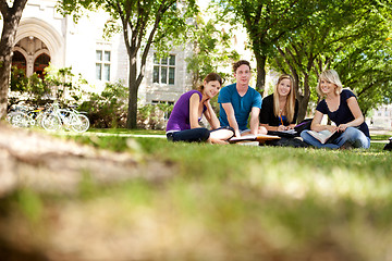 Image showing Happy Students on Campus