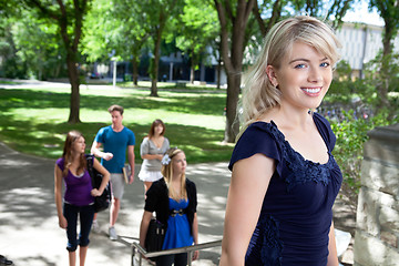 Image showing Universit Student Walking to Class