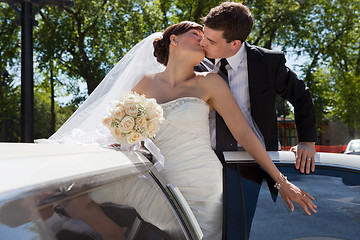 Image showing Wedding Couple Kiss