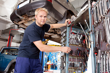 Image showing Mechanic Working in Garage