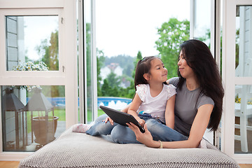 Image showing Mother and Daughter with Digital Tablet