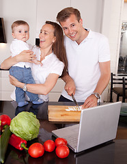 Image showing Family Fun in Kitchen