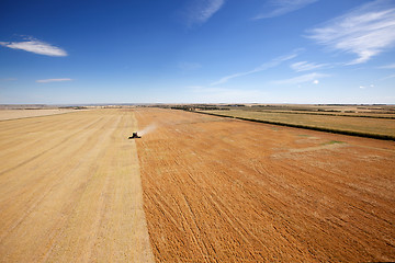 Image showing Aerial View of Harvesting