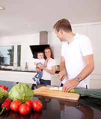 Image showing Family Together in Kitchen