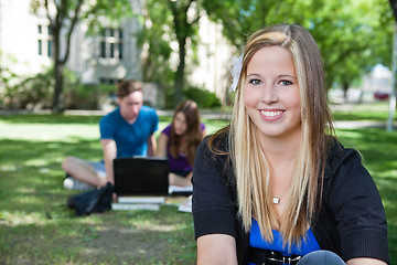 Image showing Portrait of happy teenage girl