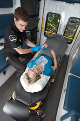 Image showing Ambulance Interior with Patient