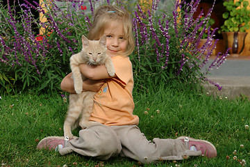 Image showing the girl with a cat