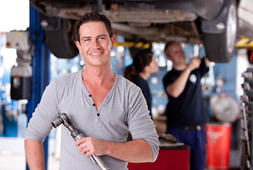 Image showing Mechanic Man with Air Wrench