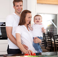 Image showing Family Portrait in Kitchen