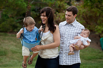 Image showing Family Having Fun in Playground