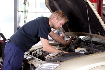 Image showing Mechanic Fixing Car