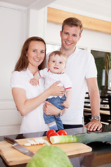 Image showing Family at Home in Kitchen