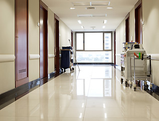 Image showing Empty hallway of hospital