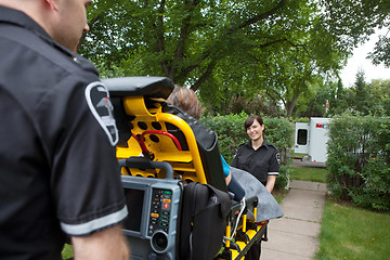 Image showing Ambulance Workers with Patient