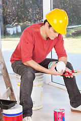 Image showing Architect reading instructions