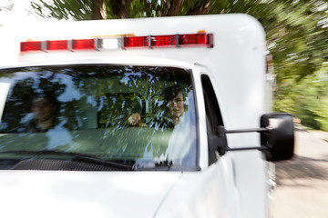 Image showing Paramedics in Speeding Ambulance