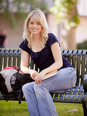 Image showing Friendly Attractive College Girl