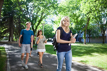 Image showing Students Walking on Campus