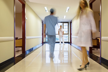 Image showing Staff walking in hallway