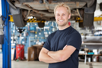 Image showing Portrait of Smiling Mechanic